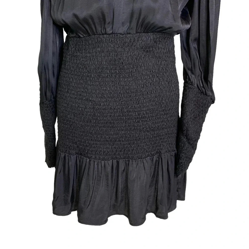 Farm Rio Black Heart Neckline Smocked Detail Mini Dress Size S NWT - Picture 9 of 14